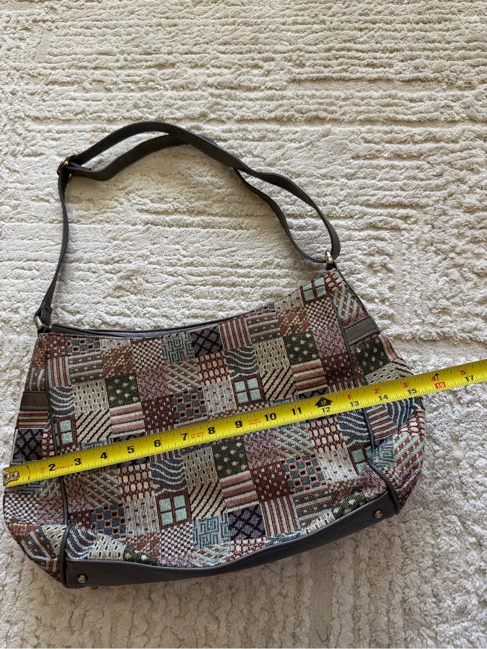 vintage SAS tapestry patchwork shoulder bag